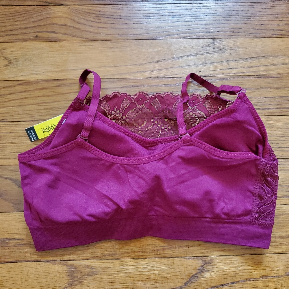 NWT Coobie lacecoverage bra bralette magenta 2/$24 - Picture 3 of 4